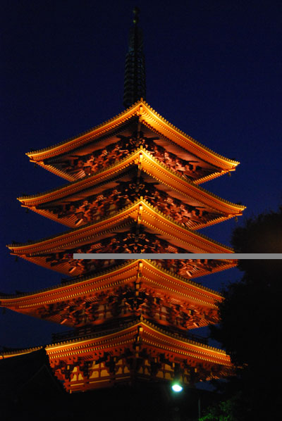 夜の浅草寺