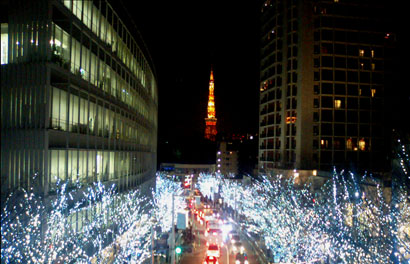 東京タワーとネオン